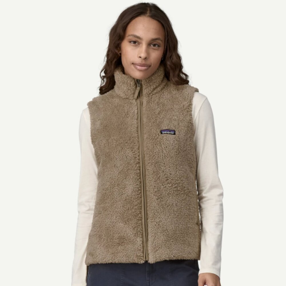Patagonia Los Gatos Fleece Full Zip Vest in Natural Neutral Brown Women's size L